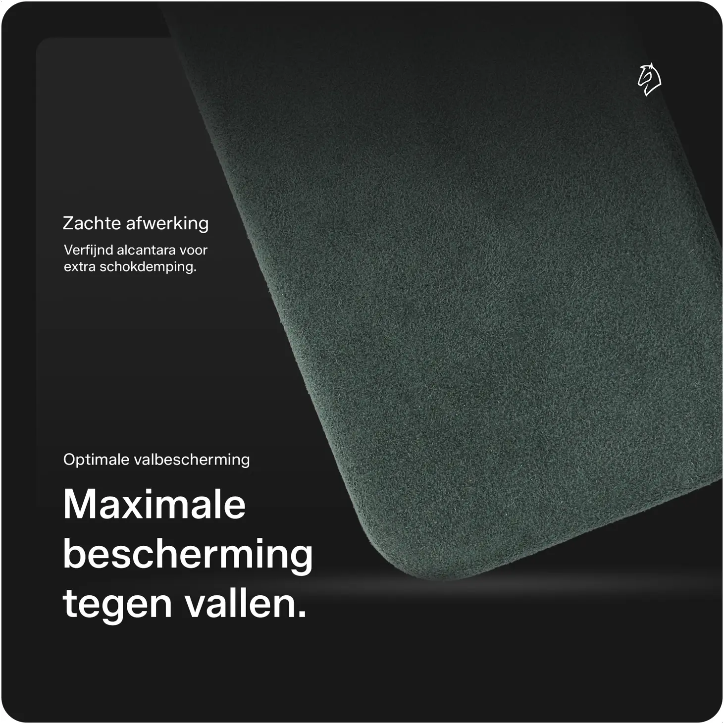 Rosso Avanti iPhone 18 Pro Hoesje Alcantara MagSafe Back Cover Groen afbeelding 4