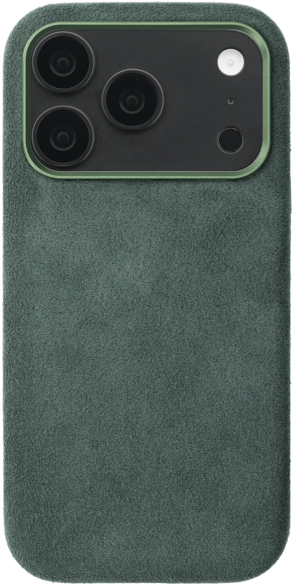 Rosso Avanti iPhone 18 Pro Hoesje Alcantara MagSafe Back Cover Groen afbeelding 1