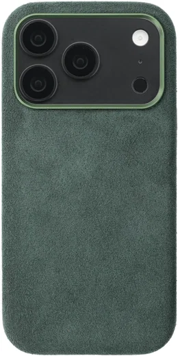 Rosso Avanti iPhone 18 Pro Hoesje Alcantara MagSafe Back Cover Groen afbeelding 1