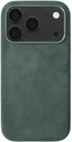 Rosso Avanti iPhone 18 Pro Hoesje Alcantara MagSafe Back Cover Groen