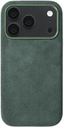Rosso Avanti iPhone 18 Pro Hoesje Alcantara MagSafe Back Cover Groen afbeelding