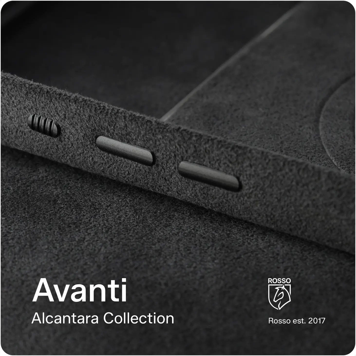 Rosso Avanti iPhone 18 Pro Hoesje Alcantara MagSafe Back Cover Groen afbeelding 8