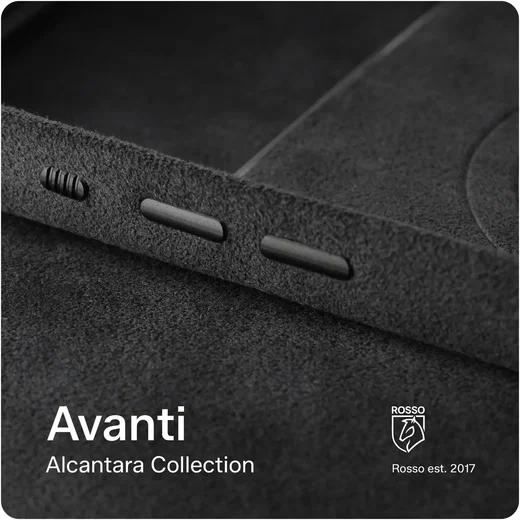 Rosso Avanti iPhone 18 Pro Hoesje Alcantara MagSafe Back Cover Groen afbeelding 8