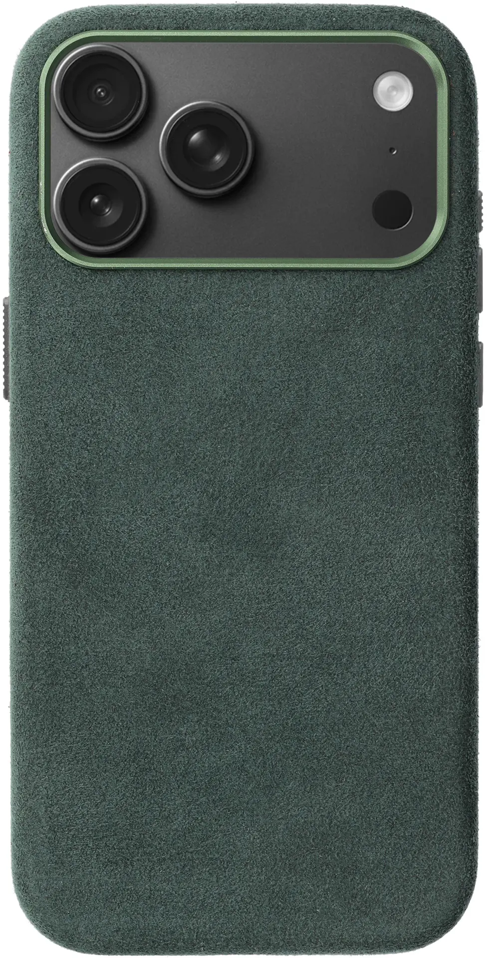 Rosso Avanti iPhone 18 Pro Hoesje Alcantara MagSafe Back Cover Groen afbeelding 1
