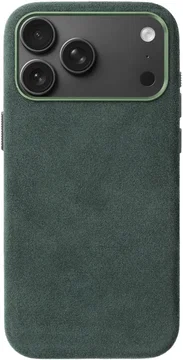 Rosso Avanti iPhone 18 Pro Hoesje Alcantara MagSafe Back Cover Groen