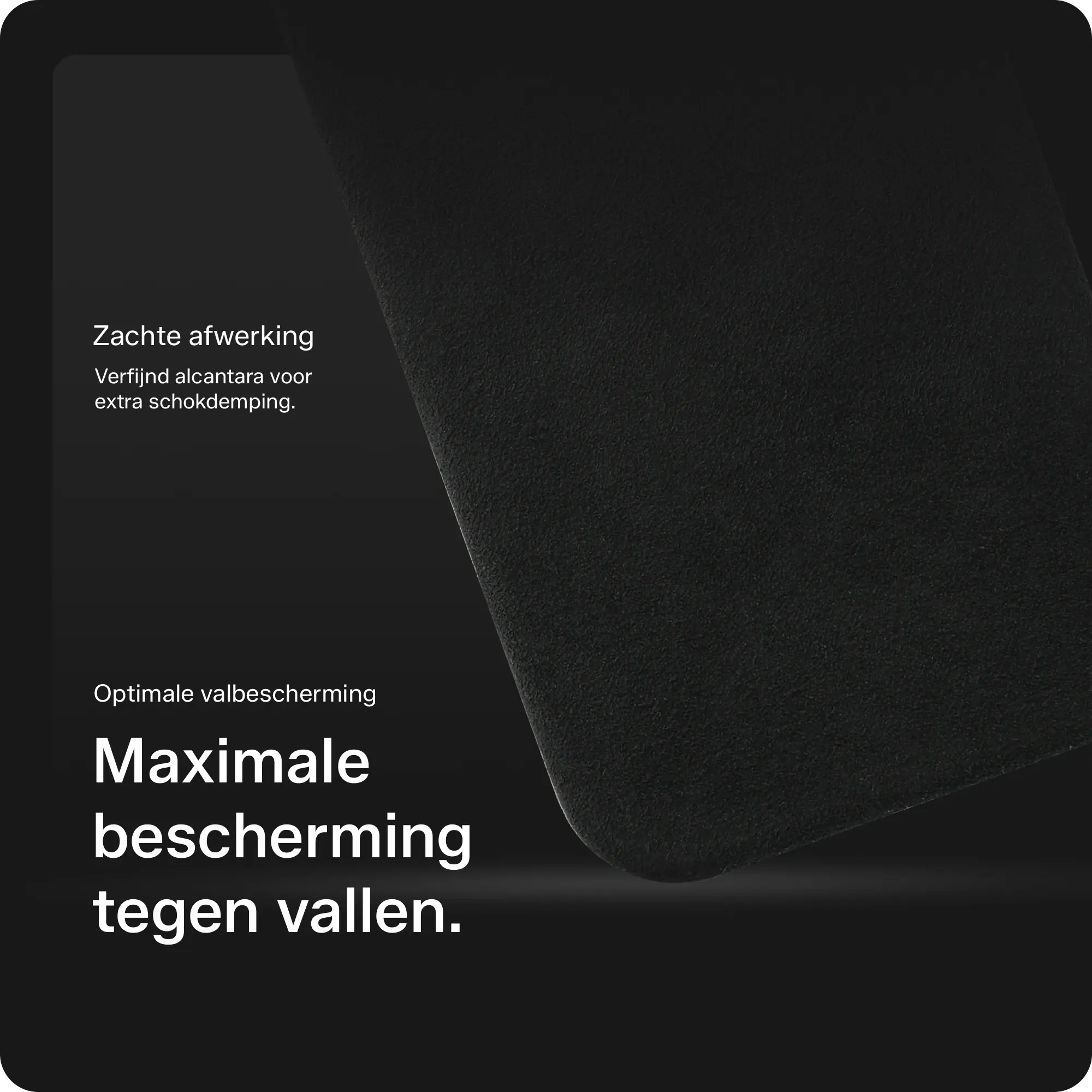 Rosso Avanti iPhone 18 Pro Hoesje Alcantara MagSafe Back Cover Donker Grijs afbeelding 5