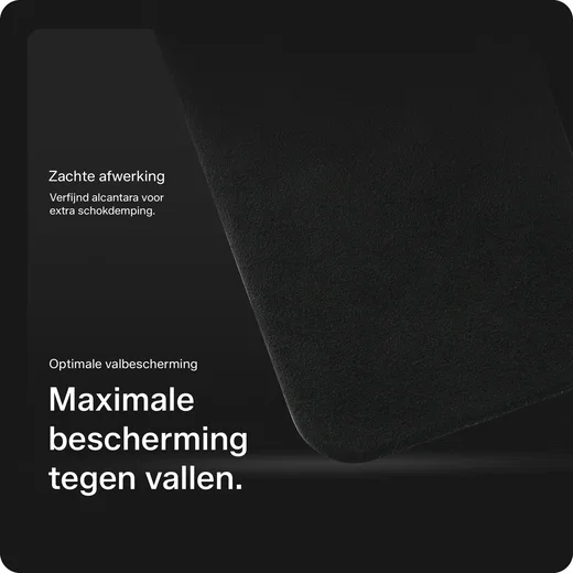 Rosso Avanti iPhone 18 Pro Hoesje Alcantara MagSafe Back Cover Donker Grijs afbeelding 5