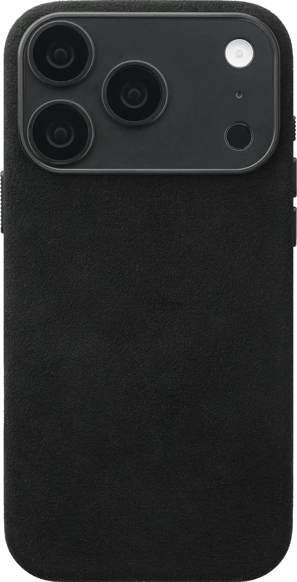 Rosso Avanti iPhone 18 Pro Hoesje Alcantara MagSafe Back Cover Donker Grijs afbeelding 1
