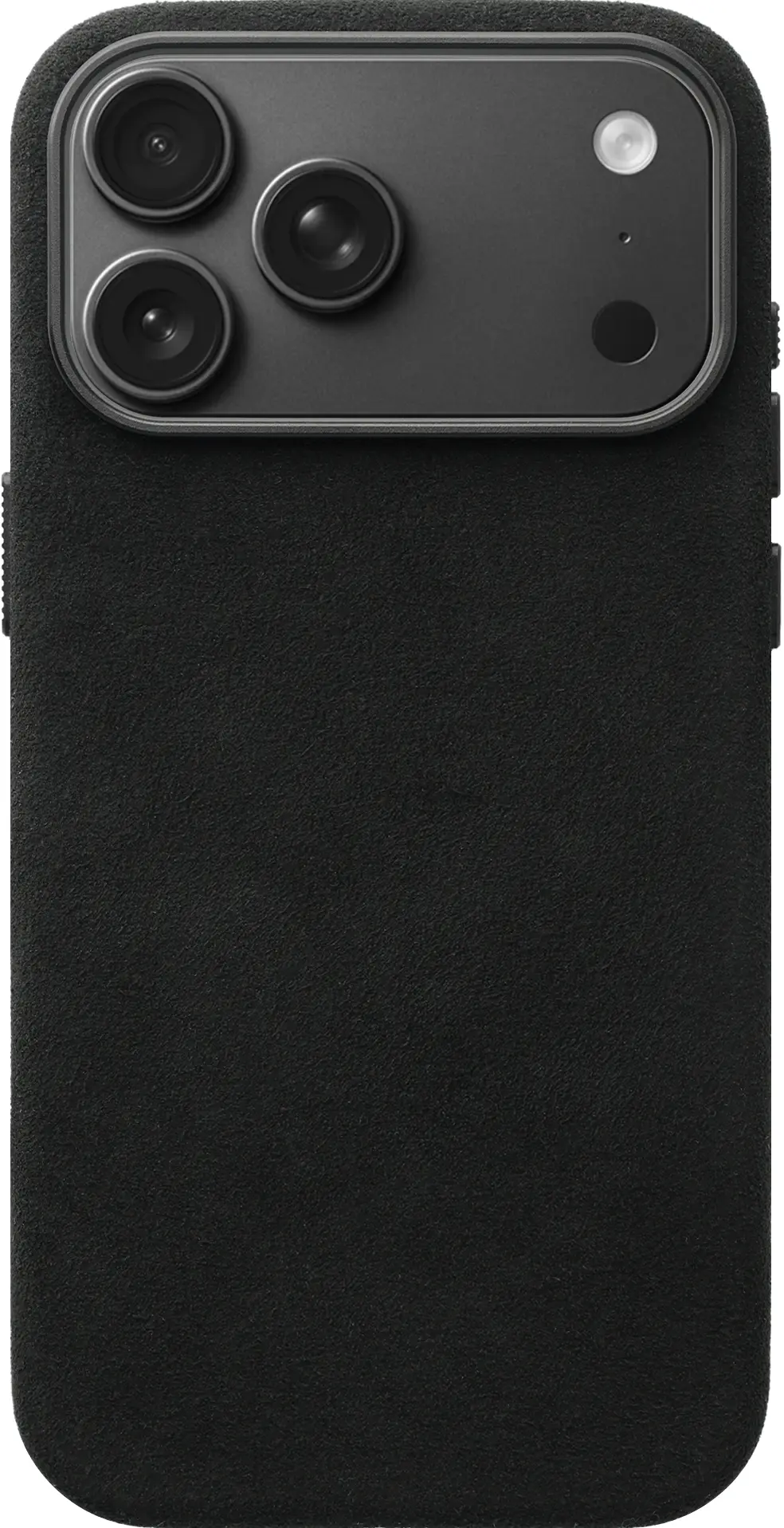 Rosso Avanti iPhone 18 Pro Hoesje Alcantara MagSafe Back Cover Zwart afbeelding 1
