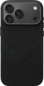 Rosso Avanti iPhone 18 Pro Hoesje Alcantara MagSafe Back Cover Zwart