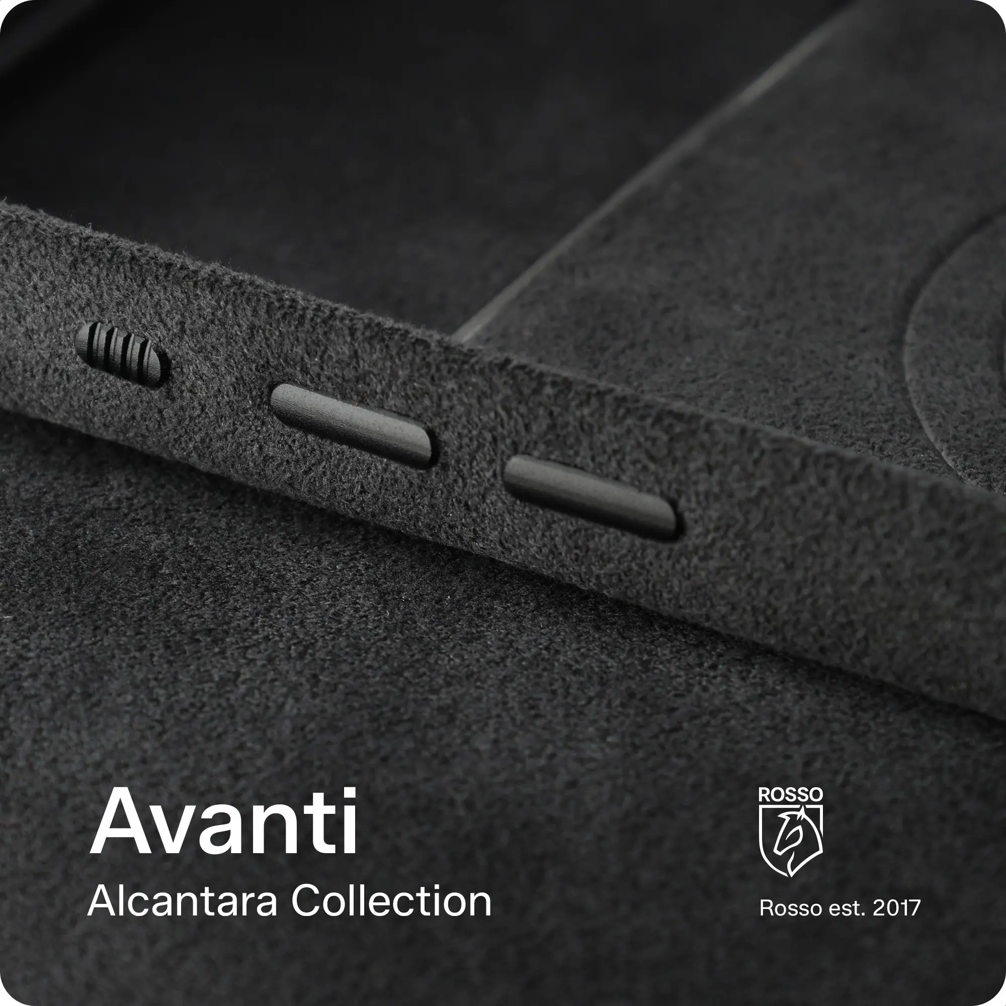 Rosso Avanti iPhone 18 Pro Hoesje Alcantara MagSafe Back Cover Cherry afbeelding 8