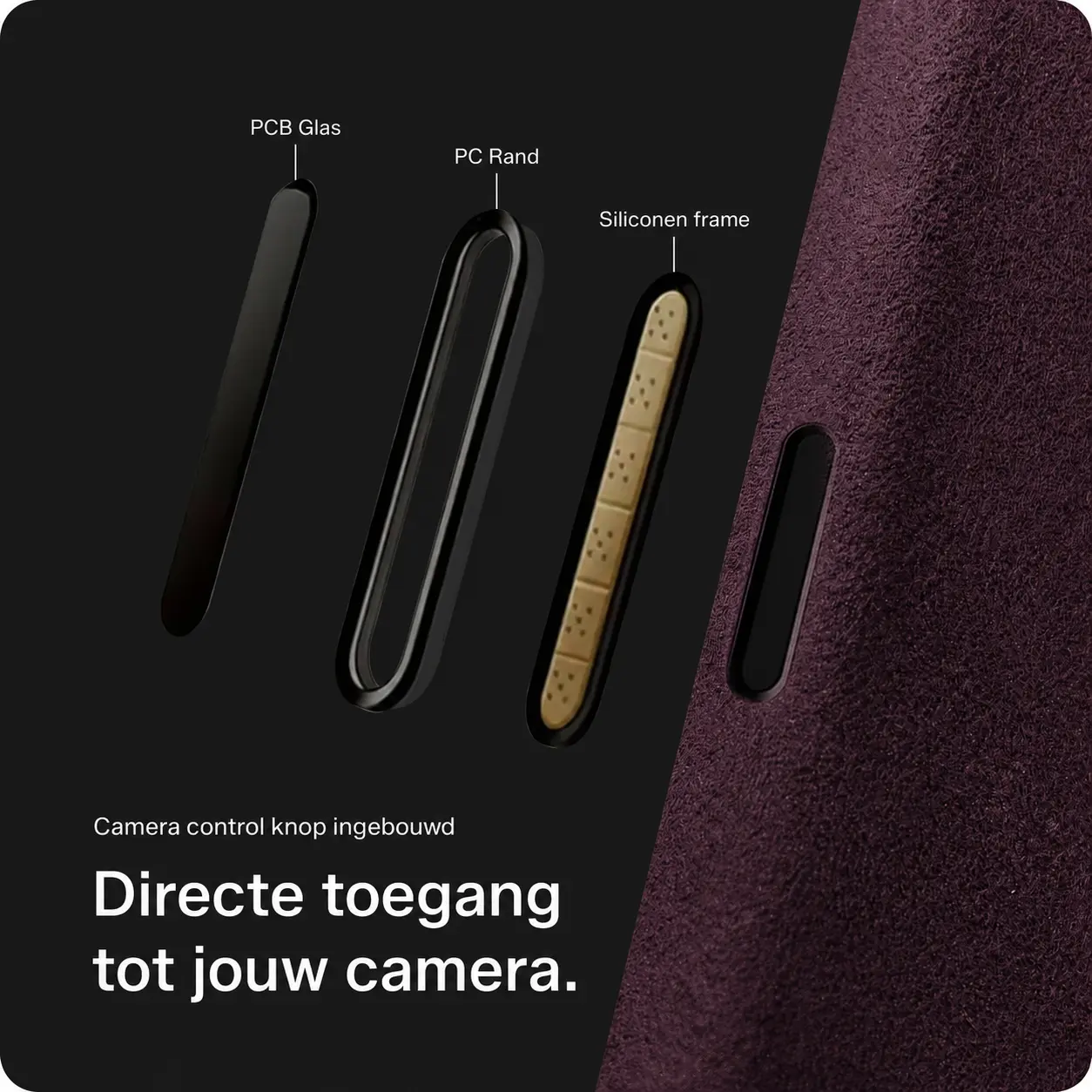 Rosso Avanti iPhone 18 Pro Hoesje Alcantara MagSafe Back Cover Cherry afbeelding 5