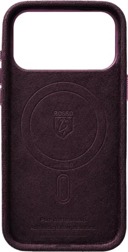 Rosso Avanti iPhone 18 Pro Hoesje Alcantara MagSafe Back Cover Cherry afbeelding 9