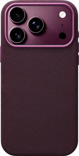 Rosso Avanti iPhone 18 Pro Hoesje Alcantara MagSafe Back Cover Cherry afbeelding 1