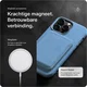 Rosso Avanti iPhone 18 Pro Hoesje Alcantara MagSafe Back Cover Licht Blauw afbeelding 5