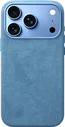 Rosso Avanti iPhone 18 Pro Hoesje Alcantara MagSafe Back Cover Licht Blauw