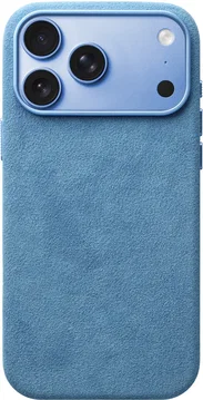 Rosso Avanti iPhone 18 Pro Hoesje Alcantara MagSafe Back Cover Licht Blauw