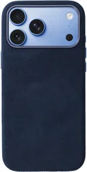 Rosso Avanti iPhone 18 Pro Max Hoesje Alcantara MagSafe Back Cover Blauw afbeelding