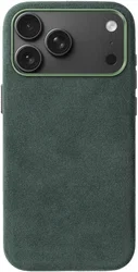 Rosso Avanti iPhone 18 Pro Max Hoesje Alcantara MagSafe Back Cover Groen afbeelding