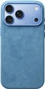 Rosso Avanti iPhone 18 Pro Max Hoesje Alcantara MagSafe Back Cover Licht Blauw