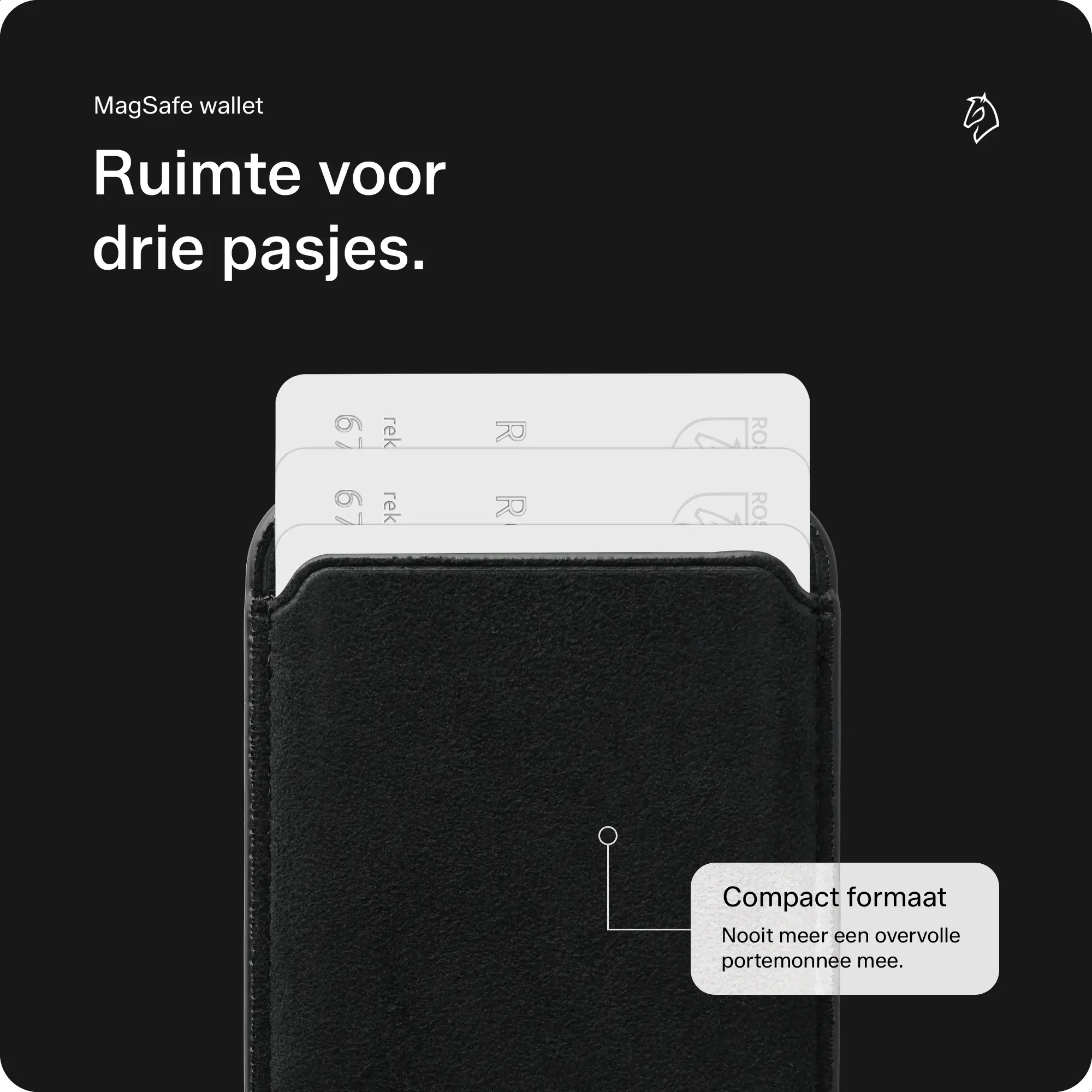 Rosso Avanti Alcantara Wallet MagSafe Kaarthouder / Pasjeshouder Zwart afbeelding 2