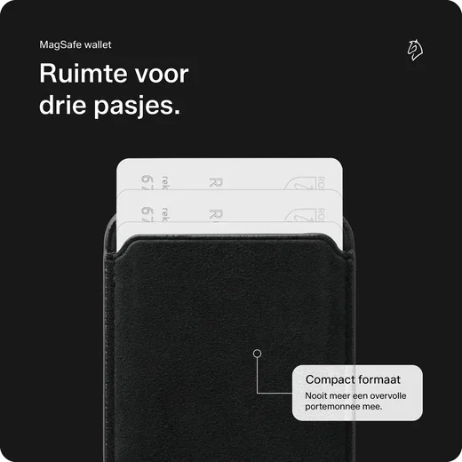 Rosso Avanti Alcantara Wallet MagSafe Kaarthouder / Pasjeshouder Zwart afbeelding 2