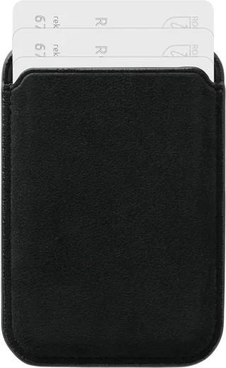 Rosso Avanti Alcantara Wallet MagSafe Kaarthouder / Pasjeshouder Zwart afbeelding 1