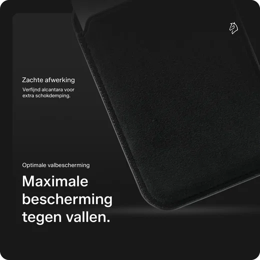 Rosso Avanti Alcantara Wallet MagSafe Kaarthouder / Pasjeshouder Zwart afbeelding 5