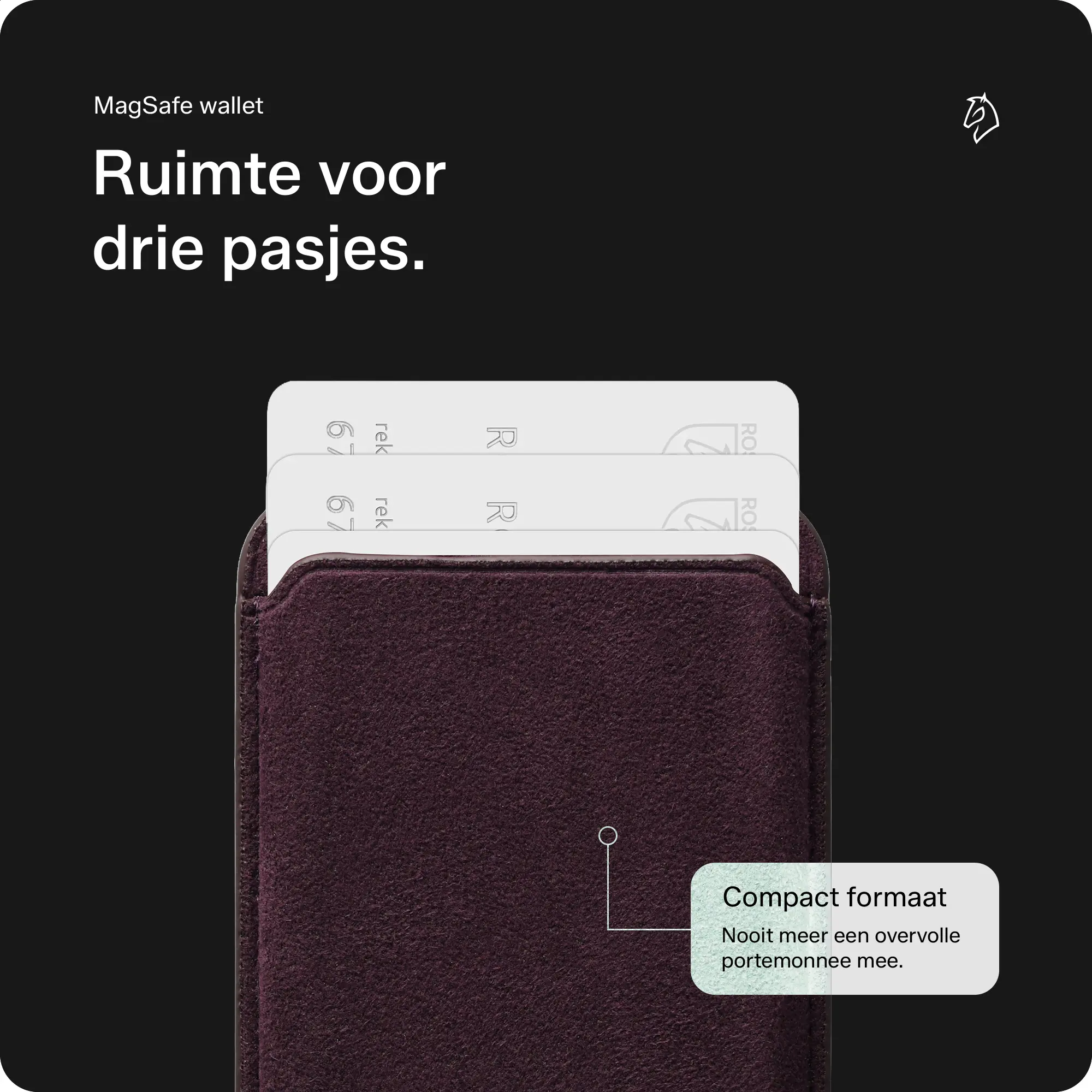 Rosso Avanti Alcantara Wallet MagSafe Kaarthouder / Pasjeshouder Cherry afbeelding 2