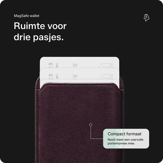 Rosso Avanti Alcantara Wallet MagSafe Kaarthouder / Pasjeshouder Cherry afbeelding 2