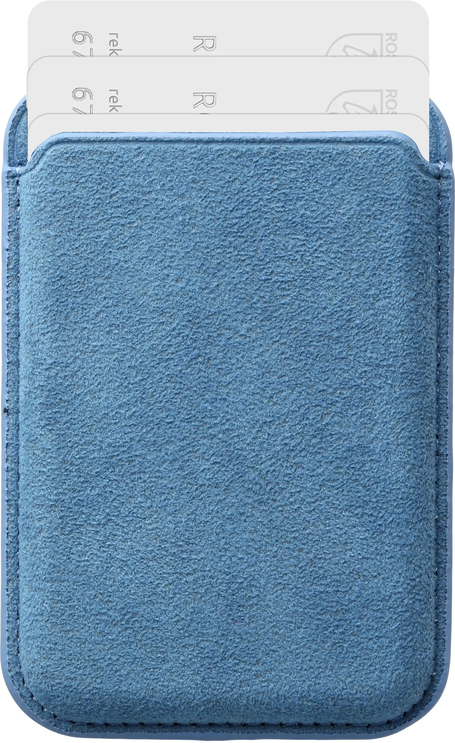Rosso Avanti Alcantara Wallet MagSafe Kaarthouder / Pasjeshouder Licht Blauw afbeelding 1