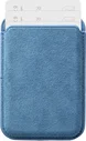 Rosso Avanti Alcantara Wallet MagSafe Kaarthouder / Pasjeshouder Licht Blauw