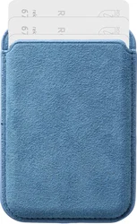 Rosso Avanti Alcantara Wallet MagSafe Kaarthouder / Pasjeshouder Licht Blauw afbeelding
