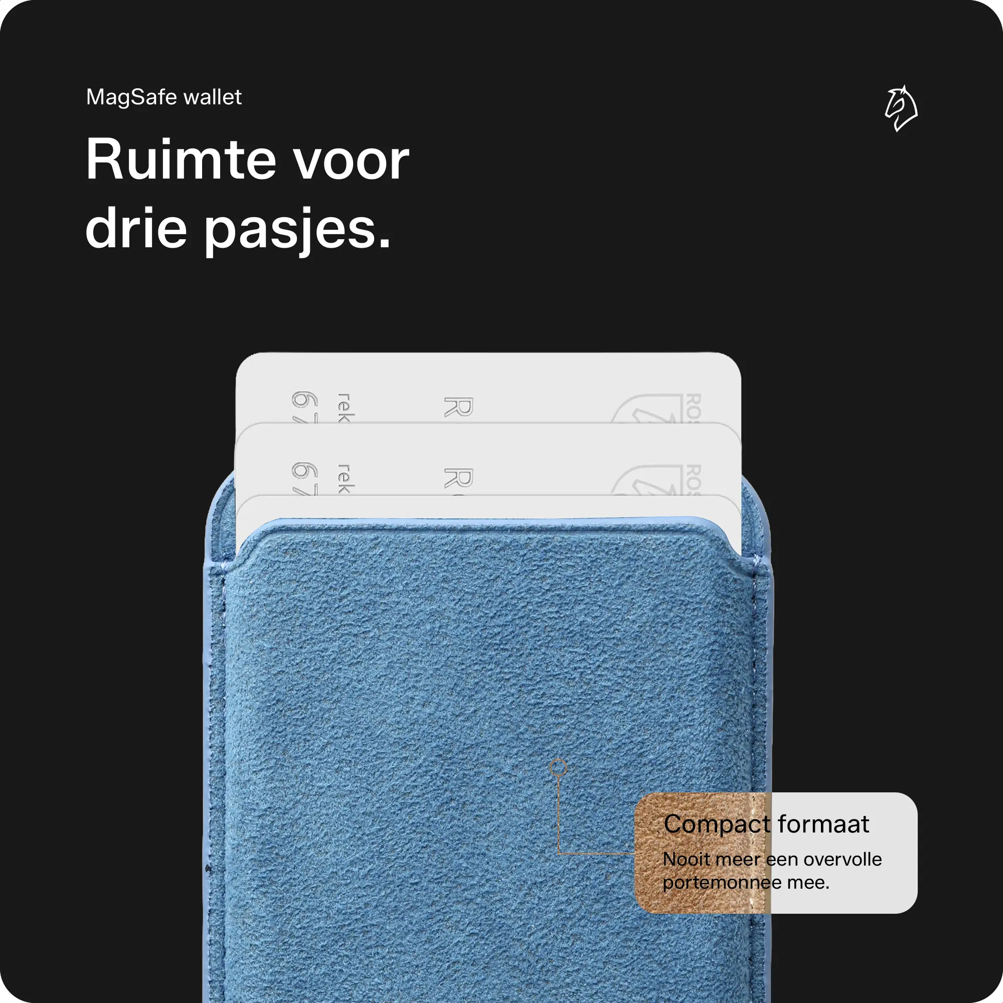 Rosso Avanti Alcantara Wallet MagSafe Kaarthouder / Pasjeshouder Licht Blauw afbeelding 2