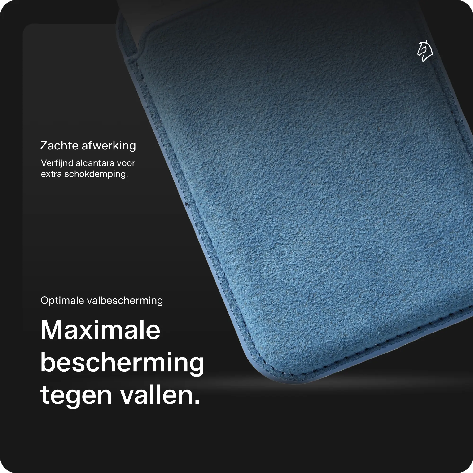 Rosso Avanti Alcantara Wallet MagSafe Kaarthouder / Pasjeshouder Licht Blauw afbeelding 4
