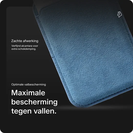 Rosso Avanti Alcantara Wallet MagSafe Kaarthouder / Pasjeshouder Licht Blauw afbeelding 4