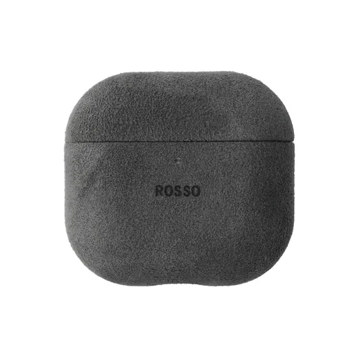 Rosso Avanti Apple AirPods 4 / 5 MagSafe Hoesje Alcantara Case Grijs afbeelding 1