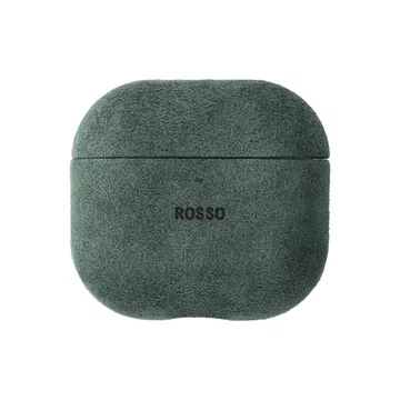 Rosso Avanti Apple AirPods 4 / 5 MagSafe Hoesje Alcantara Case Groen