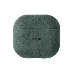 Rosso Avanti Apple AirPods 4 / 5 MagSafe Hoesje Alcantara Case Groen afbeelding
