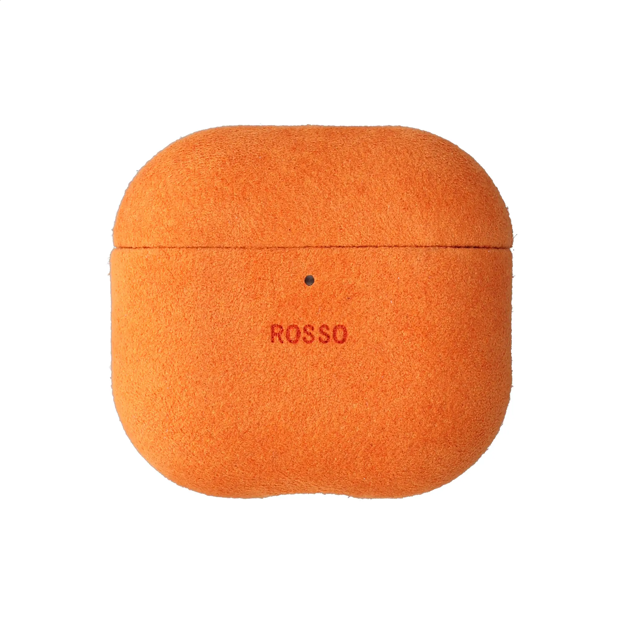 Rosso Avanti Apple AirPods 4 / 5 MagSafe Hoesje Alcantara Case Oranje afbeelding 1