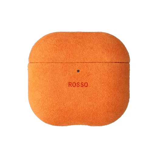 Rosso Avanti Apple AirPods 4 / 5 MagSafe Hoesje Alcantara Case Oranje afbeelding 1