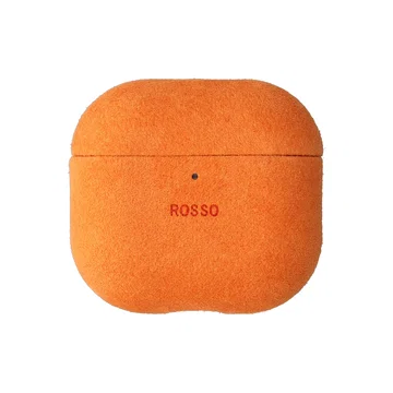 Rosso Avanti Apple AirPods 4 / 5 MagSafe Hoesje Alcantara Case Oranje