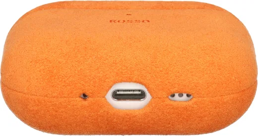 Rosso Avanti Apple AirPods 4 / 5 MagSafe Hoesje Alcantara Case Oranje afbeelding 7
