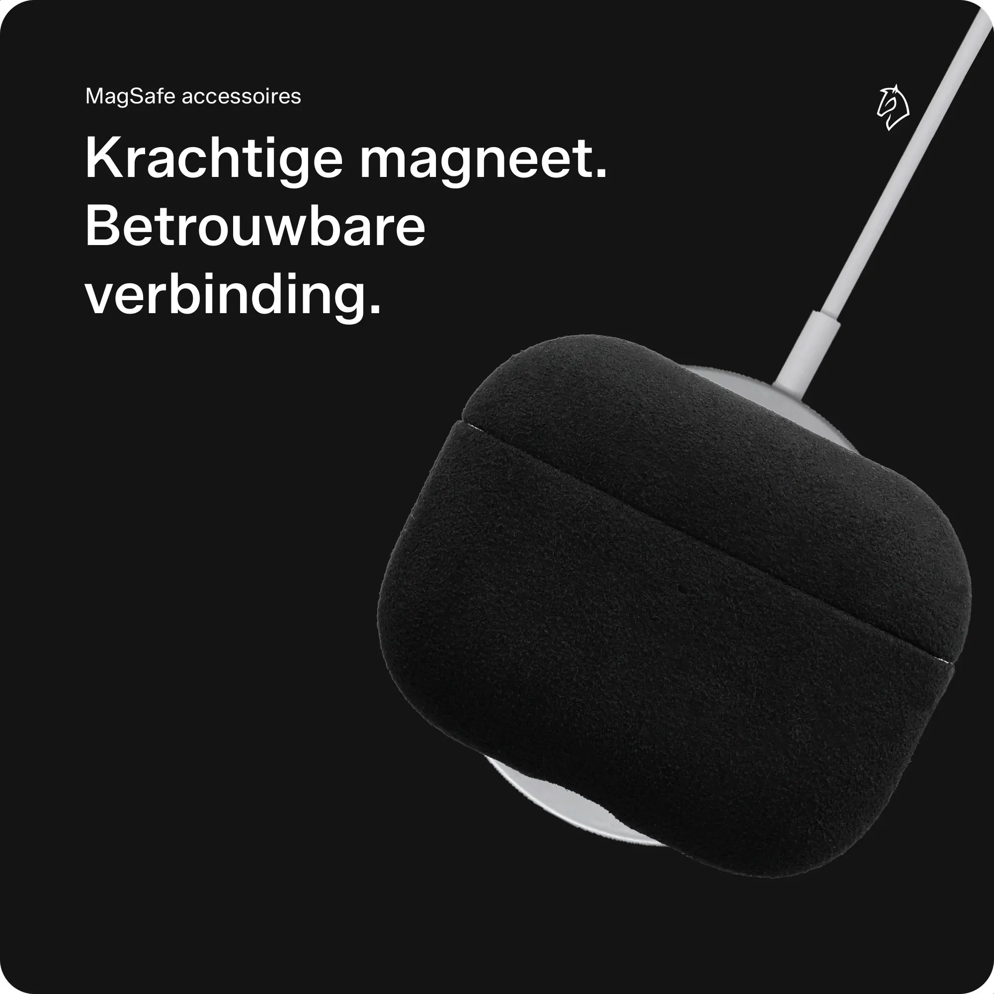 Rosso Avanti Apple AirPods 4 / 5 MagSafe Hoesje Alcantara Case Zwart afbeelding 4
