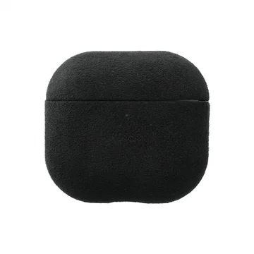 Rosso Avanti Apple AirPods 4 / 5 MagSafe Hoesje Alcantara Case Zwart