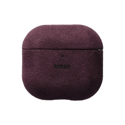 Rosso Avanti Apple AirPods 4 / 5 MagSafe Hoesje Alcantara Case Burgundy afbeelding 1