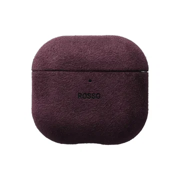 Rosso Avanti Apple AirPods 4 / 5 MagSafe Hoesje Alcantara Case Burgundy