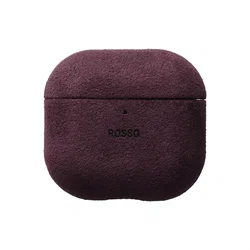 Rosso Avanti Apple AirPods 4 / 5 MagSafe Hoesje Alcantara Case Burgundy afbeelding