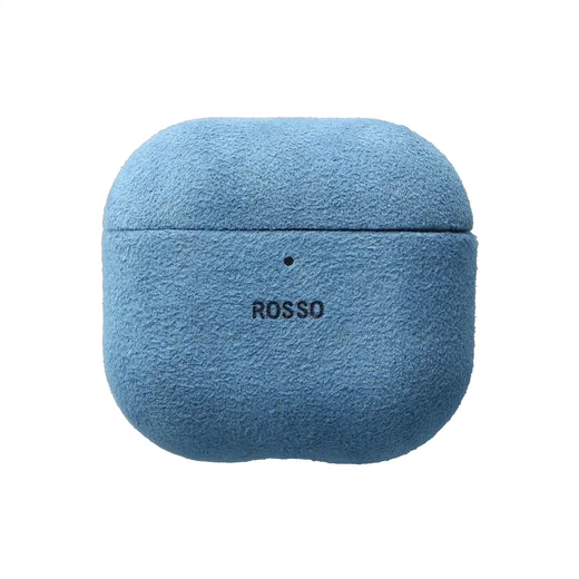 Rosso Avanti Apple AirPods 4 / 5 MagSafe Hoesje Alcantara Case Licht Blauw afbeelding 1