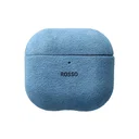 Rosso Avanti Apple AirPods 4 / 5 MagSafe Hoesje Alcantara Case Licht Blauw